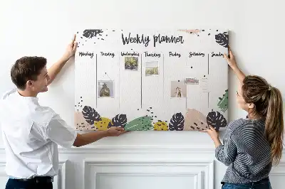 Cork memo board Tropical weekly planner