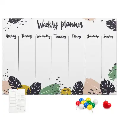 Cork memo board Tropical weekly planner