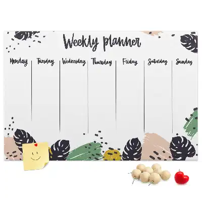 Cork memo board Tropical weekly planner