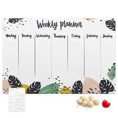 Cork memo board Tropical weekly planner
