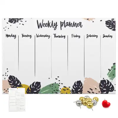 Cork memo board Tropical weekly planner