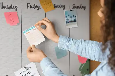 Cork memo board Tropical weekly planner