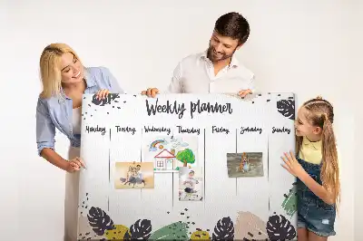 Cork memo board Tropical weekly planner