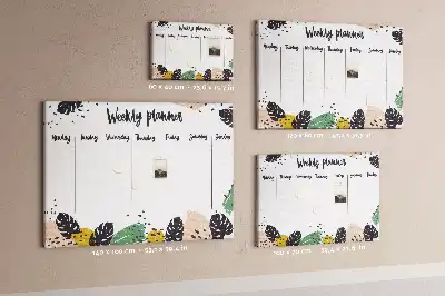 Cork memo board Tropical weekly planner