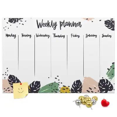 Cork memo board Tropical weekly planner