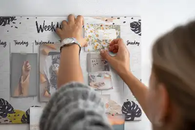Cork memo board Tropical weekly planner