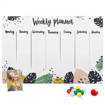 Cork memo board Tropical weekly planner