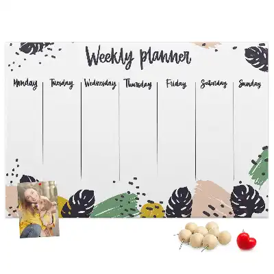 Cork memo board Tropical weekly planner