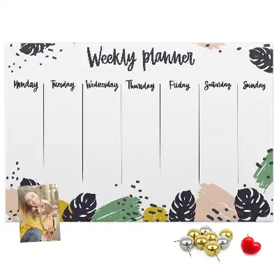 Cork memo board Tropical weekly planner