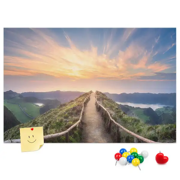 Printed Cork Board Mountain landscape