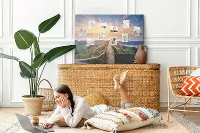 Mountain landscape printed cork board