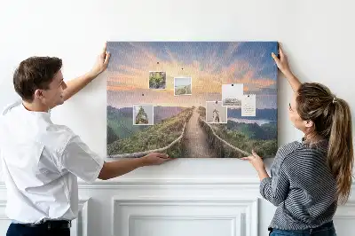 Printed Cork Board Mountain landscape