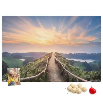 Printed Cork Board Mountain landscape
