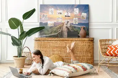Mountain landscape printed cork board
