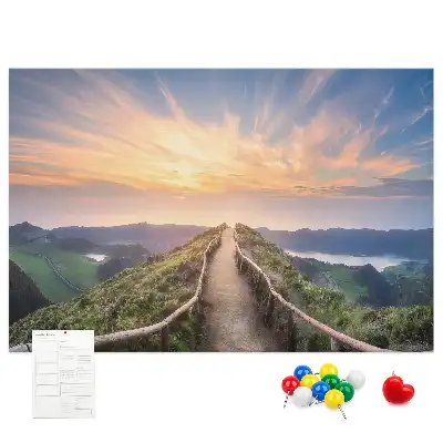 Printed Cork Board Mountain landscape