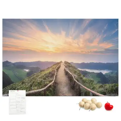 Printed Cork Board Mountain landscape