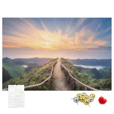 Printed Cork Board Mountain landscape
