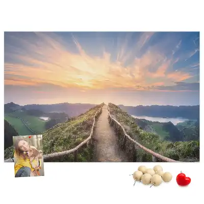 Printed Cork Board Mountain landscape