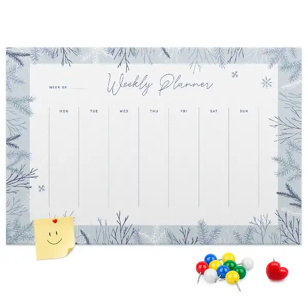 Printed Cork Memo Board Winter weekly planner