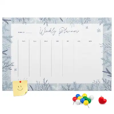 Printed Cork Memo Board Winter weekly planner