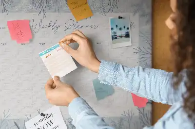Printed Cork Memo Board Winter weekly planner