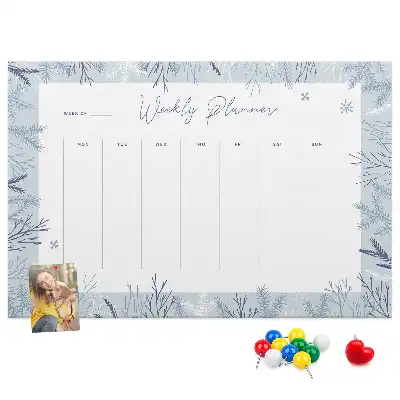 Printed Cork Memo Board Winter weekly planner