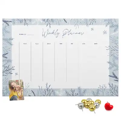Printed Cork Memo Board Winter weekly planner