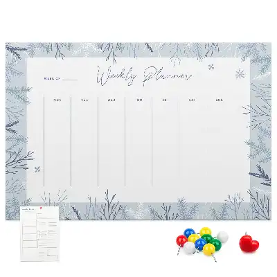 Printed Cork Memo Board Winter weekly planner