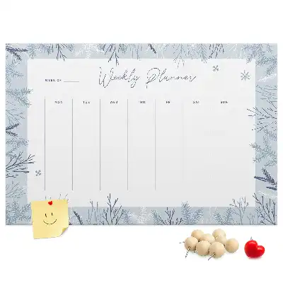 Printed Cork Memo Board Winter weekly planner