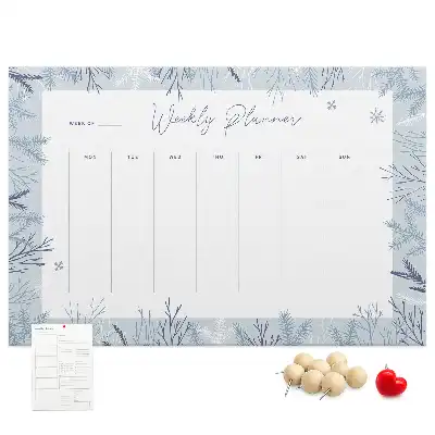 Printed Cork Memo Board Winter weekly planner