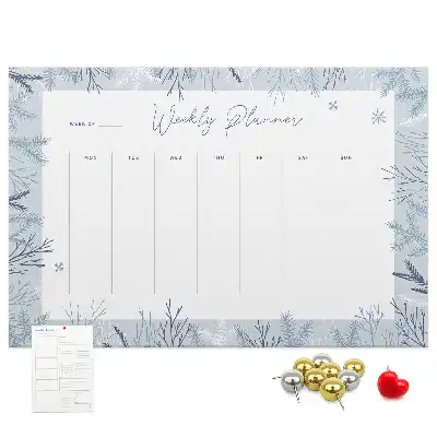 Printed Cork Memo Board Winter weekly planner