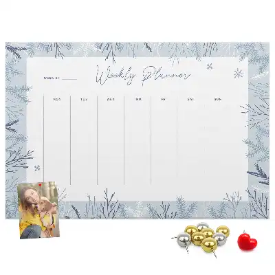 Printed Cork Memo Board Winter weekly planner