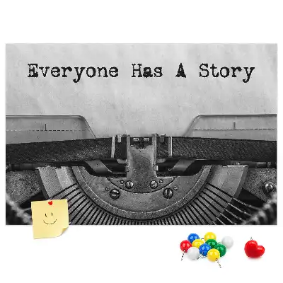 Printed Cork Memo Board Everyone has a story