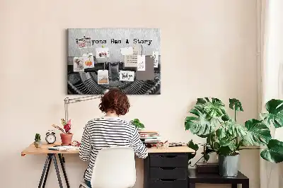 Printed Cork Memo Board Everyone has a story