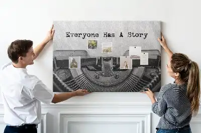 Printed Cork Memo Board Everyone has a story