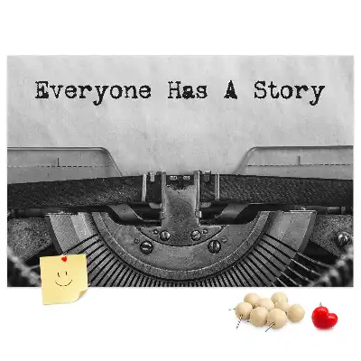 Printed Cork Memo Board Everyone has a story