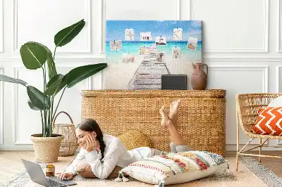 Cork memo board Tropical island