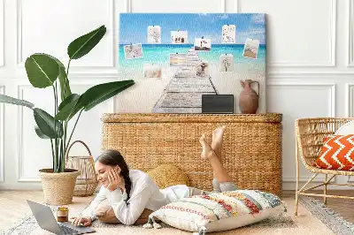 Cork memo board Tropical island