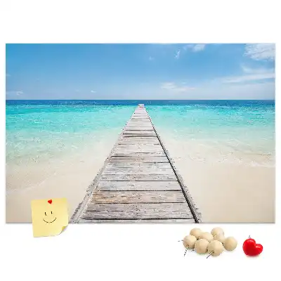 Cork memo board Tropical island