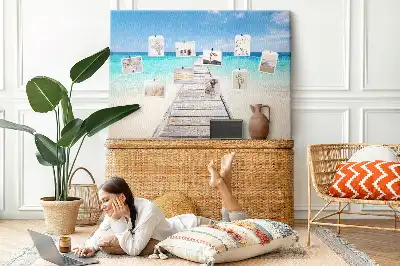 Cork memo board Tropical island