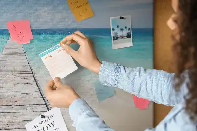 Cork memo board Tropical island