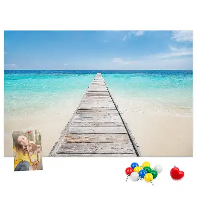 Cork memo board Tropical island