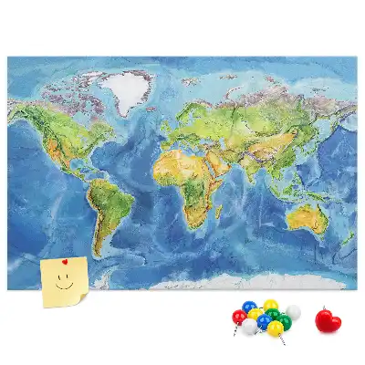 Printed Cork Board World map