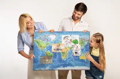 Printed Cork Board World map