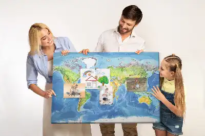 Printed Cork Board World map