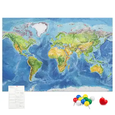 Printed Cork Board World map