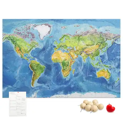 Printed Cork Board World map