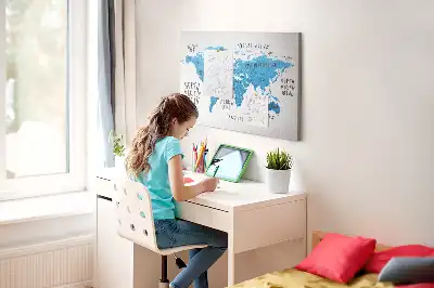 Blue Earth Map Printed Cork Memo Board