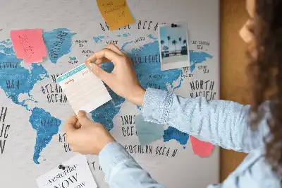 Blue Earth Map Printed Cork Memo Board