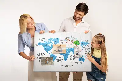 Blue Earth Map Printed Cork Memo Board